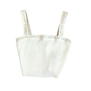 Daily Paper Cream Ribbed Top Women’s Size Small Sleeveless